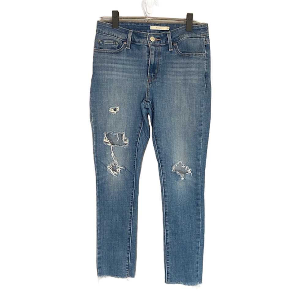 Levi’s 711 Women’s Skinny Distressed Ripped Denim Jeans Size 28